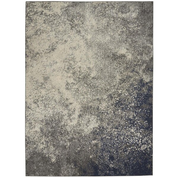 Homeroots 4 x 6 ft. Charcoal & Ivory Abstract Area Rug - 385292