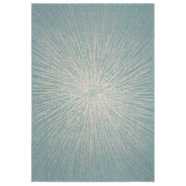 Safavieh 4 x 6 ft. Evoke Contemporary Indoor Small Rectangular Area Rug, Aqua and Ivory - EVK228J-4