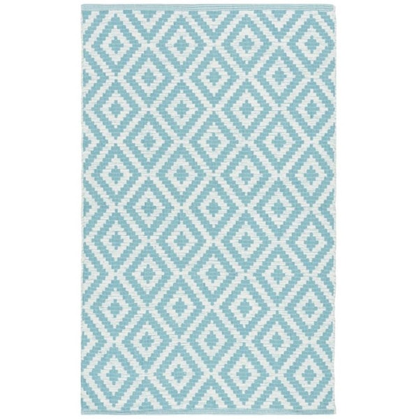 Safavieh 3 x 5 ft. Small Rectangle Montauk Hand Woven Rug, Light Blue and Ivory - MTK613L-3