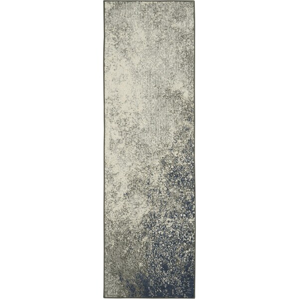Homeroots 2 x 6 ft. Charcoal & Ivory Abstract Runner Rug - 385290