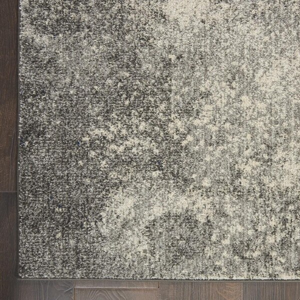 Homeroots 2 x 6 ft. Charcoal & Ivory Abstract Runner Rug - 385290