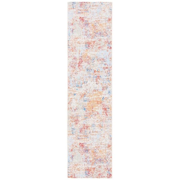 Safavieh 2 x 8 ft. Summer Contemporary Runner Power Loomed Rug Ivory & Light Blue - SMR451A-28