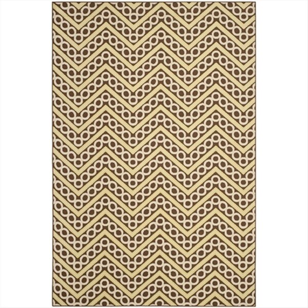 Safavieh 6 Ft. - 7 In. X 9 Ft. - 6 In. Rectangle- Indoor - Outdoor Hampton Brown And Ivory Power Loomed Rug - HAM513AB-6