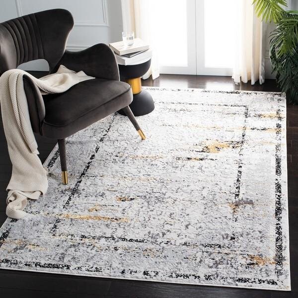 Safavieh 4 ft. 5 in. x 6 ft. 5 in. Amelia Vintage Rectangle Power Loomed Rug Gray & Gold - ALA207F-4