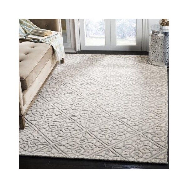 Safavieh 3 x 5 ft. Small Rectangle Cambridge Hand Tufted Rug, Ivory and Grey - CAM731Q-3