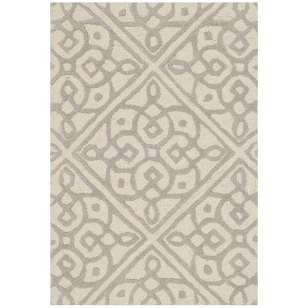 Safavieh 3 x 5 ft. Small Rectangle Cambridge Hand Tufted Rug, Ivory and Grey - CAM731Q-3