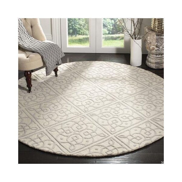 Safavieh 3 x 5 ft. Small Rectangle Cambridge Hand Tufted Rug, Ivory and Grey - CAM731Q-3