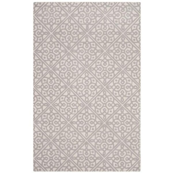 Safavieh 3 x 5 ft. Small Rectangle Cambridge Hand Tufted Rug, Ivory and Grey - CAM731Q-3