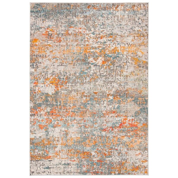 Safavieh 3 x 5 ft. Madison 400 Power Loomed Rectangle Area Rug Grey & Orange - MAD460F-3