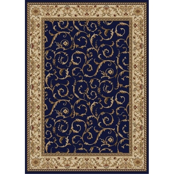 Auric 1599-1552-NAVY Como Rectangular Navy Blue Transitional Italy Area Rug, 7 ft. 9 in. W x 11 ft. H - AU873576