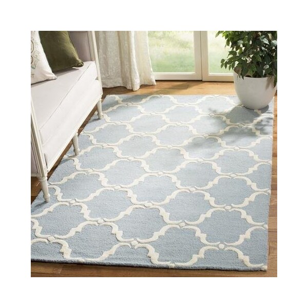 Safavieh Cambridge Hand Tufted Rectangle Rug- Blue - Ivory- 3 x 5 ft. - CAM703B-3