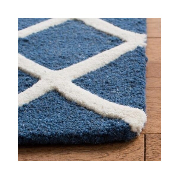 Safavieh Cambridge Hand Tufted Runner Rug- Navy - Ivory- 2 ft. 6 in. x 10 ft. - CAM135G-210