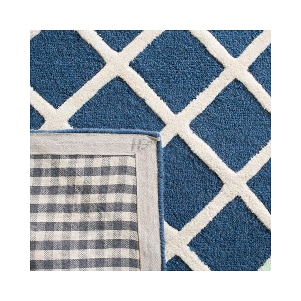 Safavieh Cambridge Hand Tufted Runner Rug- Navy - Ivory- 2 ft. 6 in. x 10 ft. - CAM135G-210