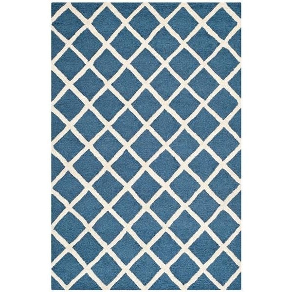 Safavieh Cambridge Hand Tufted Runner Rug- Navy - Ivory- 2 ft. 6 in. x 10 ft. - CAM135G-210