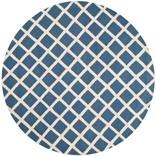 Safavieh Cambridge Hand Tufted Runner Rug- Navy - Ivory- 2 ft. 6 in. x 10 ft. - CAM135G-210