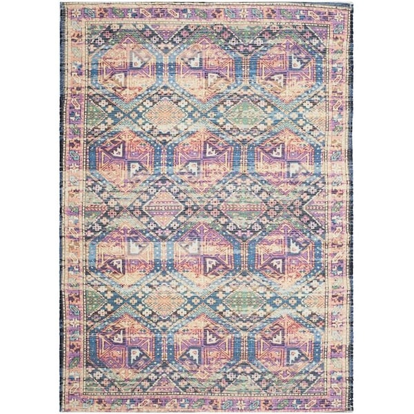Safavieh Saffron Hand Loomed Rectangle RugPurple & Blue 5 x 8 ft. - SFN544V-5