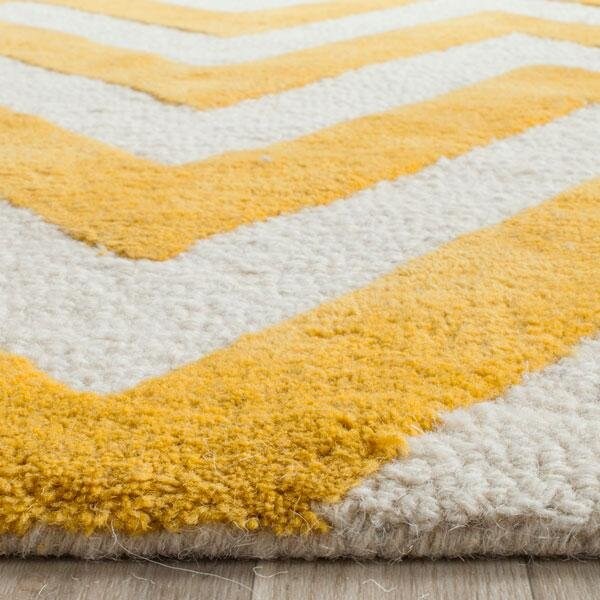 Safavieh Cambridge Hand Tufted Runner Rug- Gold - Ivory- 2 ft. 6 in. x 12 ft. - CAM139Q-212