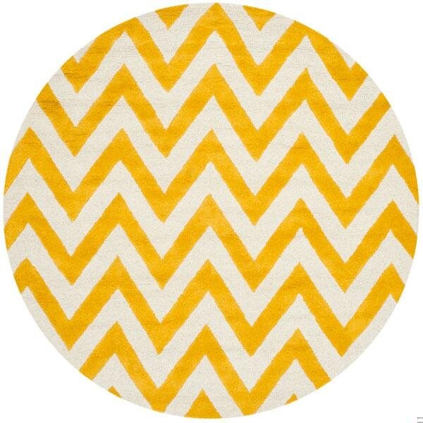 Safavieh Cambridge Hand Tufted Runner Rug- Gold - Ivory- 2 ft. 6 in. x 12 ft. - CAM139Q-212