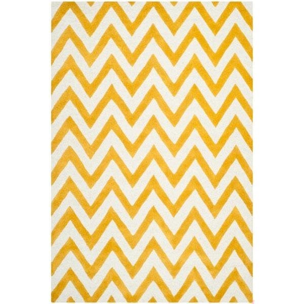 Safavieh Cambridge Hand Tufted Runner Rug- Gold - Ivory- 2 ft. 6 in. x 12 ft. - CAM139Q-212