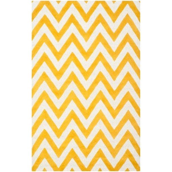 Safavieh Cambridge Hand Tufted Runner Rug- Gold - Ivory- 2 ft. 6 in. x 12 ft. - CAM139Q-212