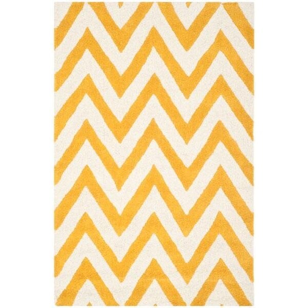 Safavieh Cambridge Hand Tufted Runner Rug- Gold - Ivory- 2 ft. 6 in. x 12 ft. - CAM139Q-212
