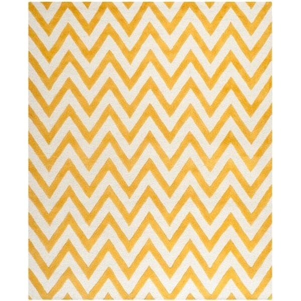 Safavieh Cambridge Hand Tufted Runner Rug- Gold - Ivory- 2 ft. 6 in. x 12 ft. - CAM139Q-212