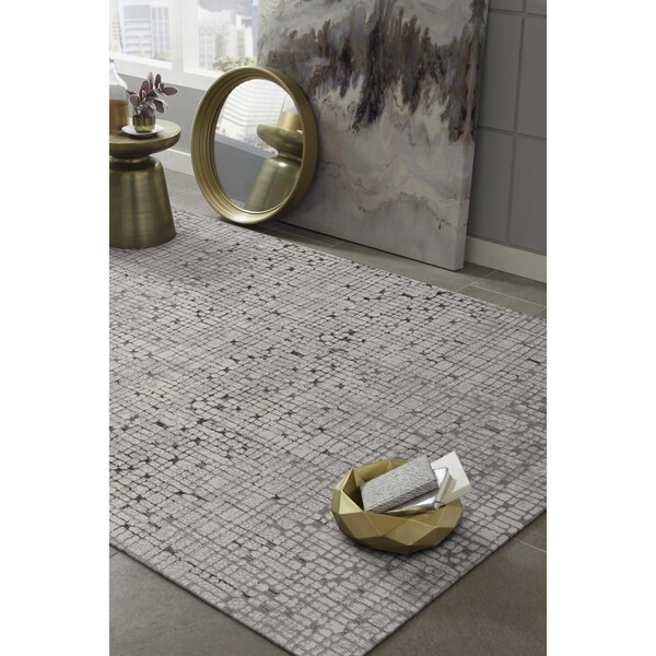 Homeroots 26 x 83 in. Grey Polyester Rug - 374793