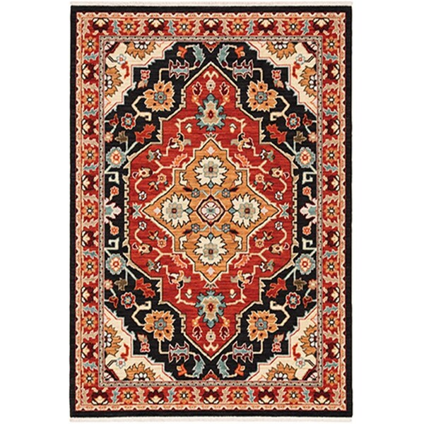 Oriental Weavers 3 ft. 3 in. x 5 ft. Lilihan 4929A Rectangle Area RugBlack - L4929A100153ST