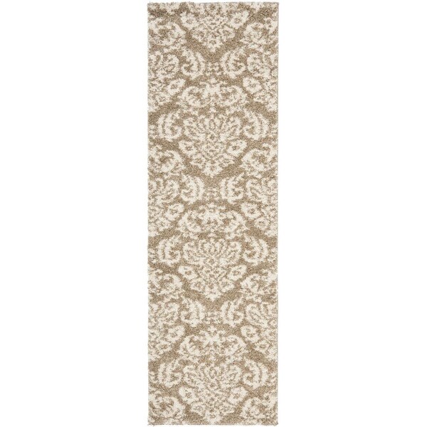 Safavieh 2 ft.-3 in. x 8 ft. Florida Shag Power Loomed Runner Rug, Beige and Cream - SG460-1311-28