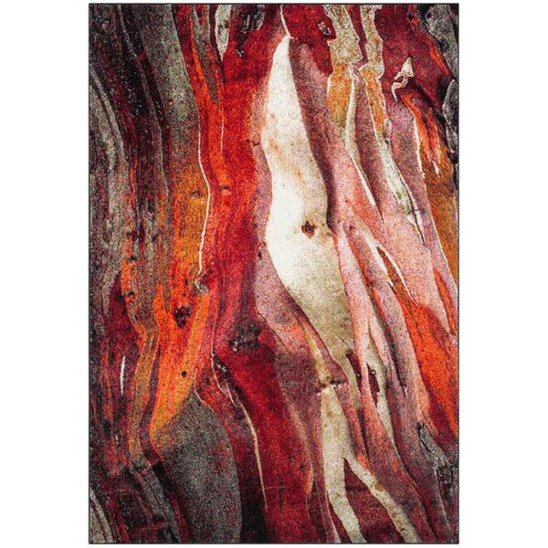Flowers First 5 ft. 3 in. x 7 ft. 6 in. Glacier Power Loomed Area Rug, Red & Multi Color - Medium Rectangle - FL1868160