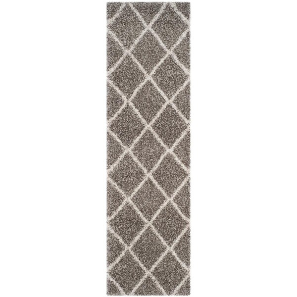 Safavieh 2 ft. 3 in. x 10 ft. Hudson Shag Power Loomed Runner Area RugGrey & Ivory - SGH281B-210