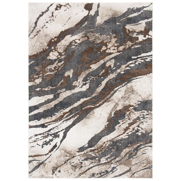Safavieh Contemporary Pacific Stained Rectangle Rug, Dark Grey & Beige - 5 ft. -5 in. x 7 ft. -7 in. - PFC865F-5