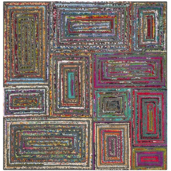 Safavieh Nantucket Hand Tufted Square Rug, Charcoal - 4 x 4 ft. - NAN609A-4SQ
