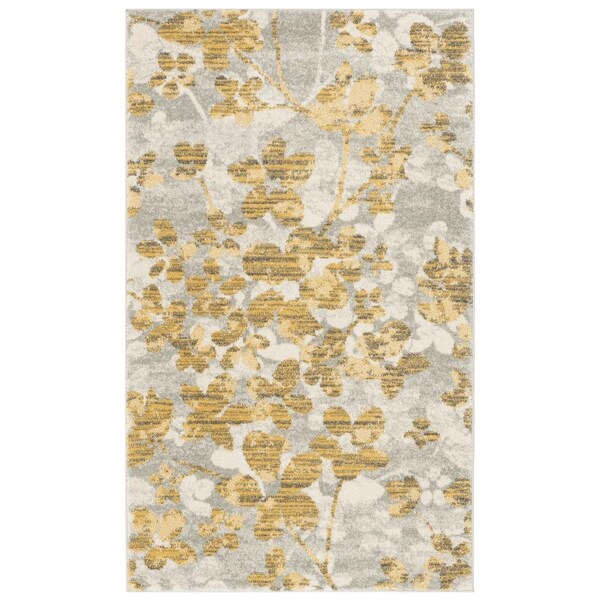 Safavieh Evoke Small Rectangle Area Rug, Grey and Gold - 3 x 5 ft. - EVK236P-3