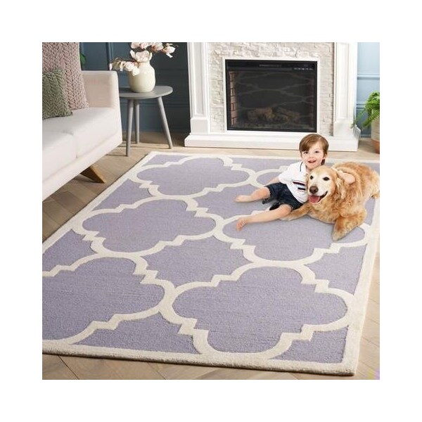 Safavieh 2 ft. - 6 in. x 8 ft. Cambridge Hand Tufted Runner Rug - Silver and Ivory - CAM140D-28