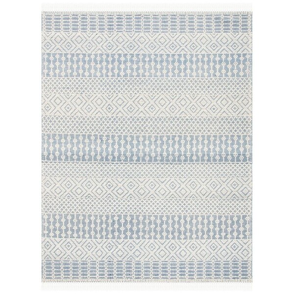 Safavieh 8 x 10 ft. Natura Hand Loomed Rectangle Rug, Ivory & Blue - NAT852M-8