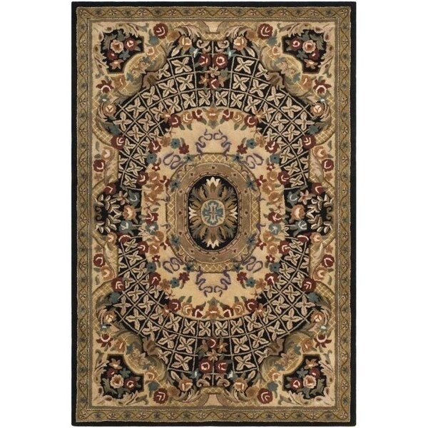 Safavieh 7 Ft. - 6 In. x 9 Ft. - 6 In. Oval- Traditional Classic Black And Gold Hand Tufted Rug - CL304A-8OV