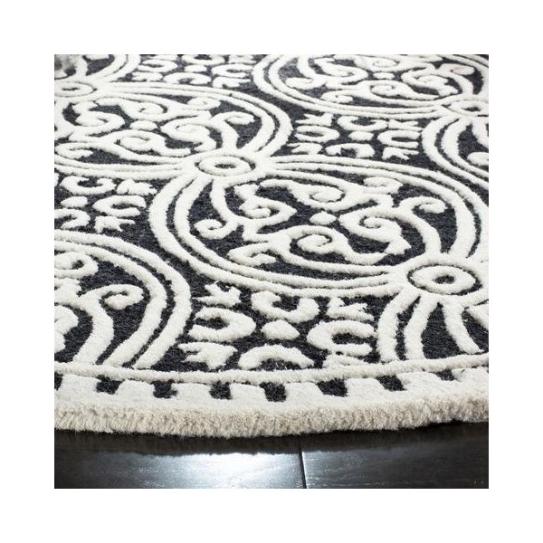 Safavieh 2 ft.-6 in. x 12 ft. Cambridge Hand Tufted Runner RugBlack & Ivory - CAM123E-212