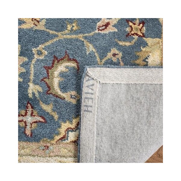 Safavieh 2 ft.-3 in. x 4 ft. Accent Traditional Antiquity- Blue and Beige Hand Tufted Rug - AT15A-24