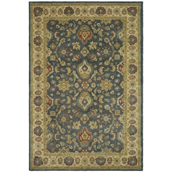 Safavieh 2 ft.-3 in. x 4 ft. Accent Traditional Antiquity- Blue and Beige Hand Tufted Rug - AT15A-24