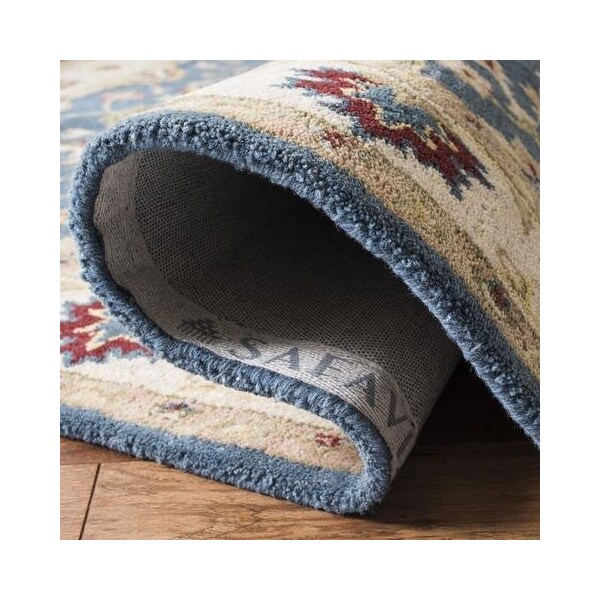 Safavieh 2 ft.-3 in. x 4 ft. Accent Traditional Antiquity- Blue and Beige Hand Tufted Rug - AT15A-24