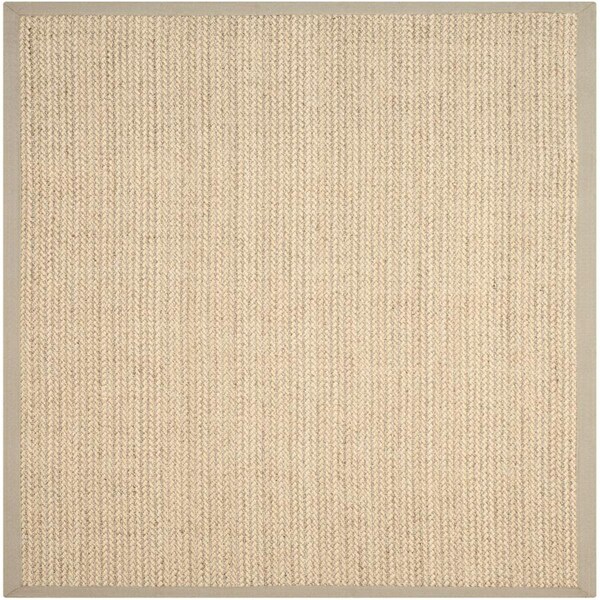 Safavieh Natural Fiber Power Loomed Square Area Rug, Light Grey - 6 X 6 Ft. - NF475C-6SQ