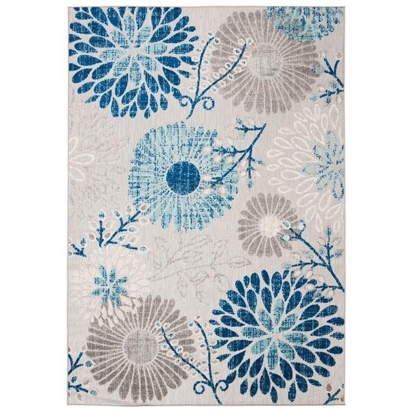 Safavieh 6.7 X 6.7 in. Stylish Geometric Motifs Round Rug Grey & Navy - CBN832F-7R
