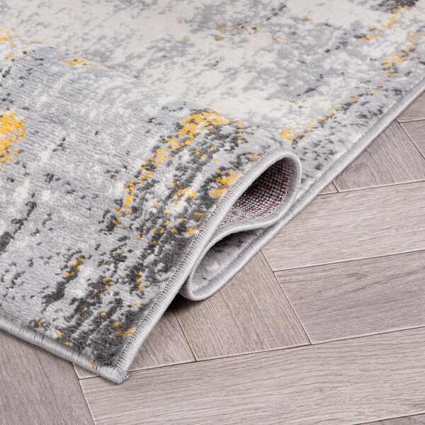 World Rug Gallery Dublin Contemporary Abstract Area Rug 3' 3'' X 5' Yellow - 4053YELLOW3X5