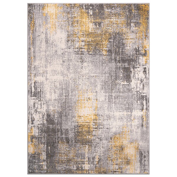 World Rug Gallery Dublin Contemporary Abstract Area Rug 3' 3'' X 5' Yellow - 4053YELLOW3X5