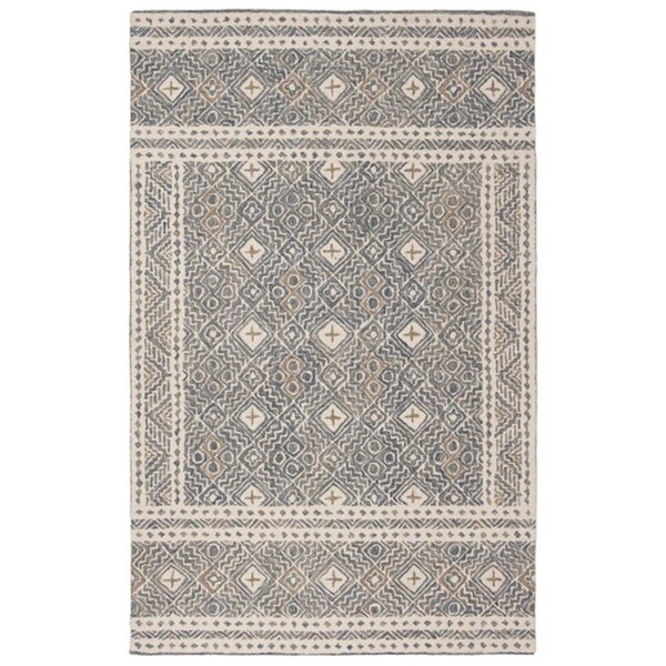 Safavieh 4 x 6 ft. Micro-Loop Rectangle Hand Tufted Rug Blue & Ivory - MLP803M-4