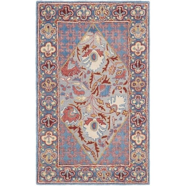 Safavieh Antiquity Global Square Hand Tufted RugsBlue & Red 6 x 6 ft. - AT508M-6SQ