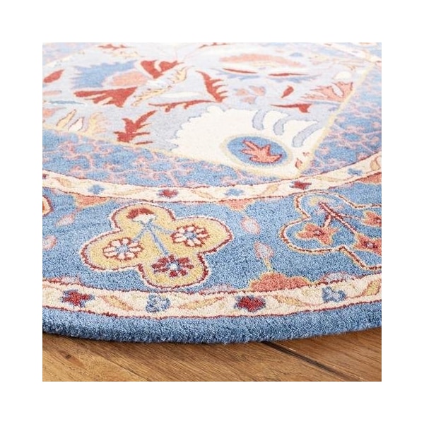 Safavieh Antiquity Global Square Hand Tufted RugsBlue & Red 6 x 6 ft. - AT508M-6SQ