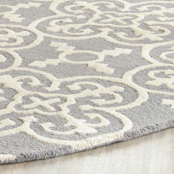 Safavieh Cambridge Hand Tufted Rectangle RugSilver & Ivory 8 x 10 ft. - CAM133D-8
