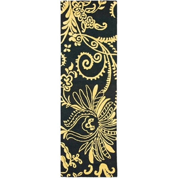 Safavieh 2 ft. 6 in. x 8 ft. Runner Contemporary Soho Black and Green Hand Tufted Rug - SOH832A-28
